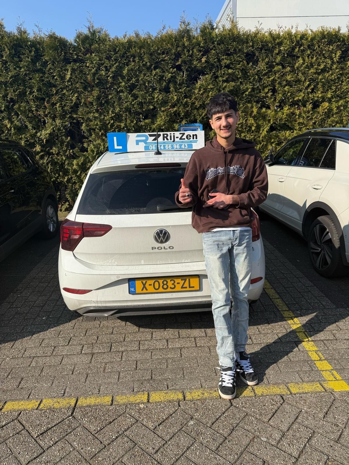 Geslaagde leerling bij Rij-Zen