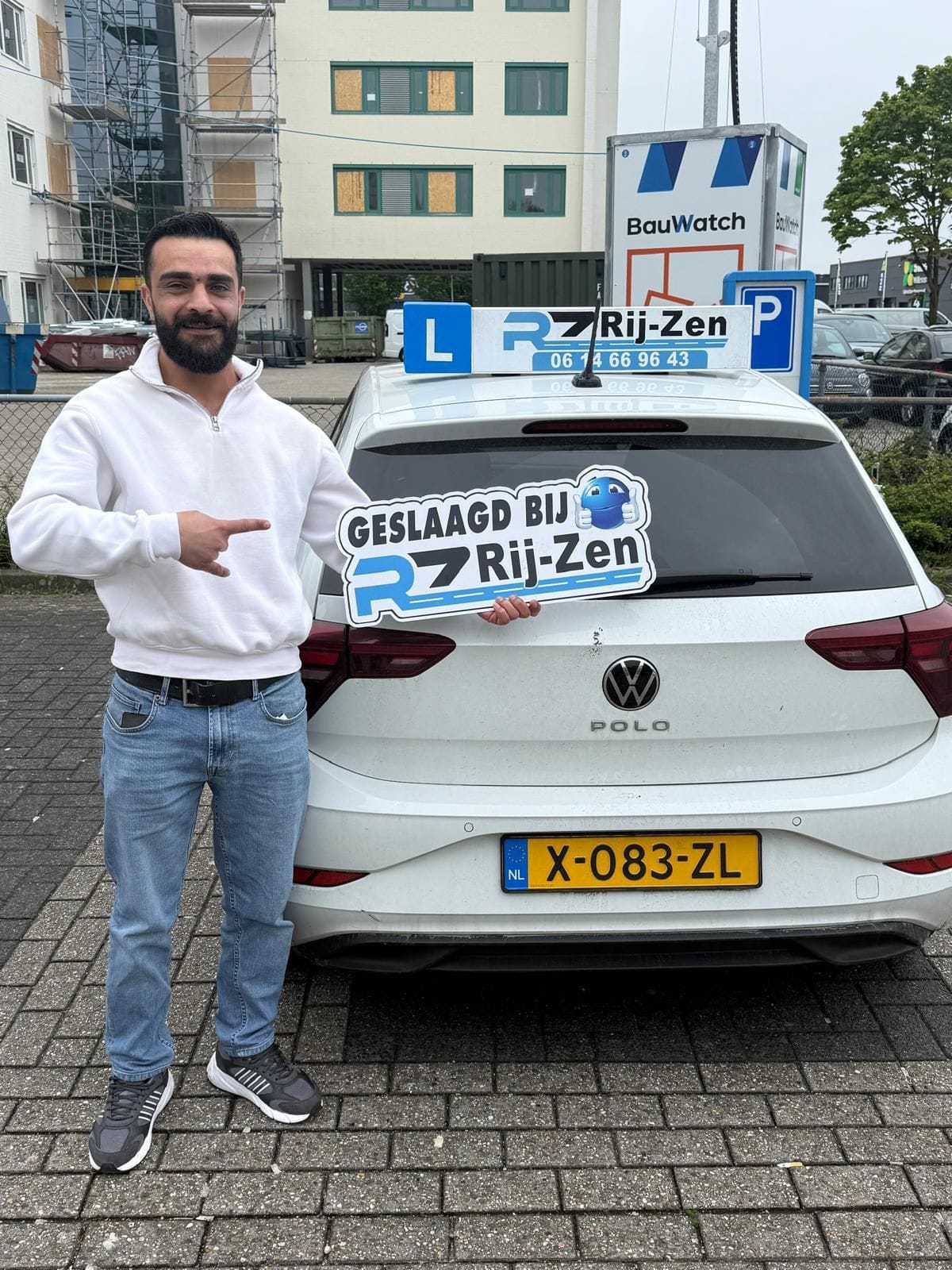 Geslaagde leerling bij Rij-Zen